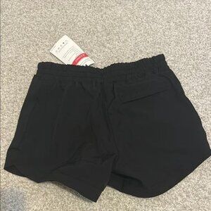 Black Athletic Shorts with Elastic Waistband and Lightweight Fabric